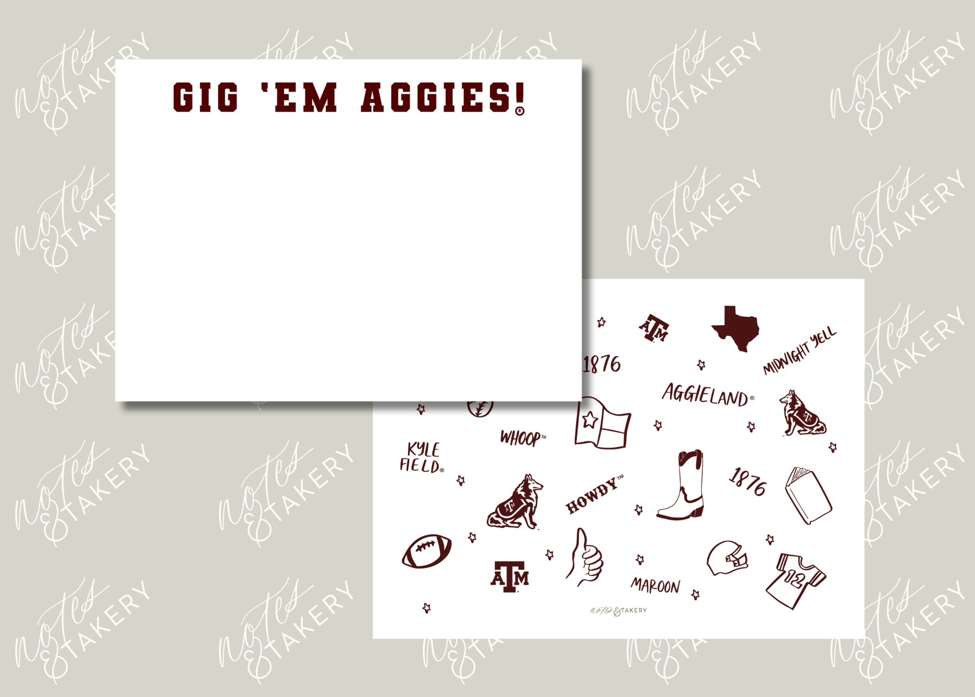 Texas A&M Gig'Em Stationery