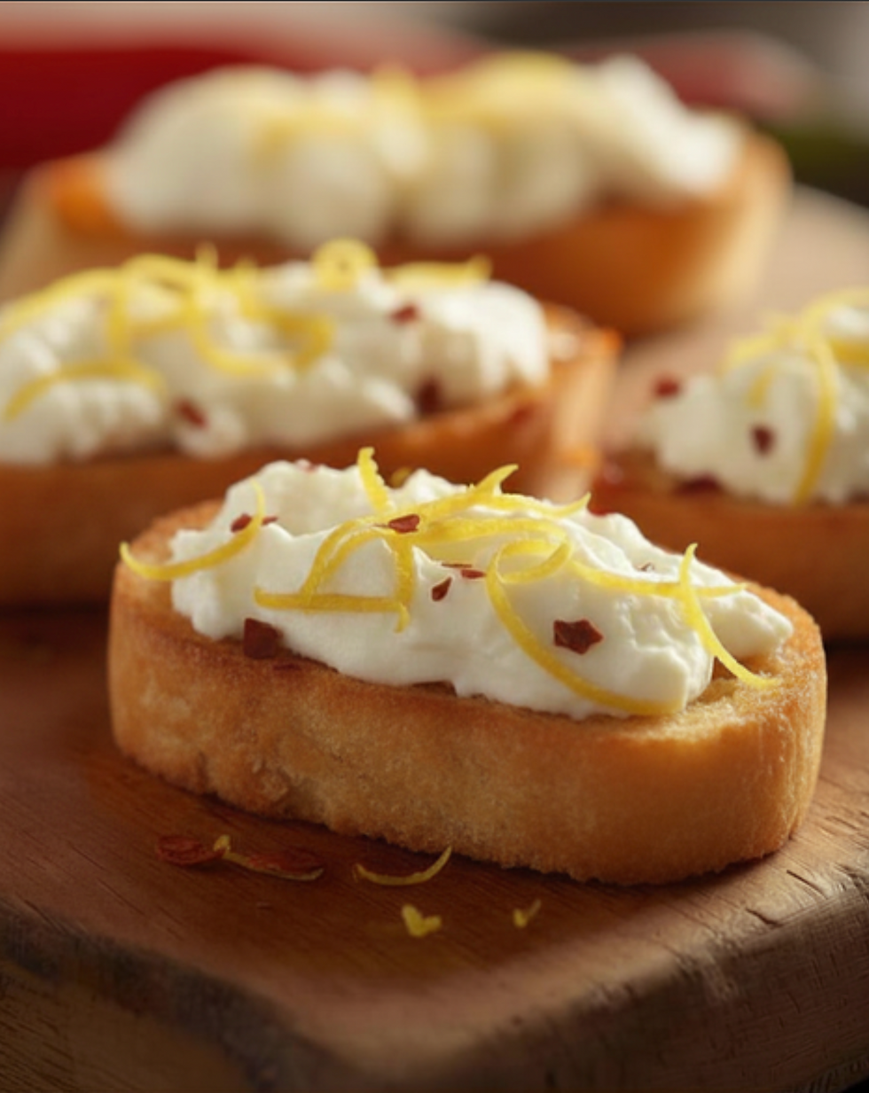 Feta and Lemon Crostini