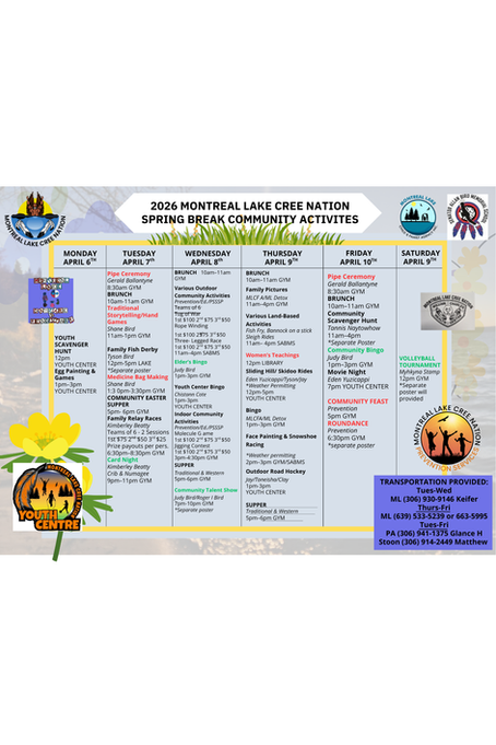 Easter Break Activities for On-Reserve