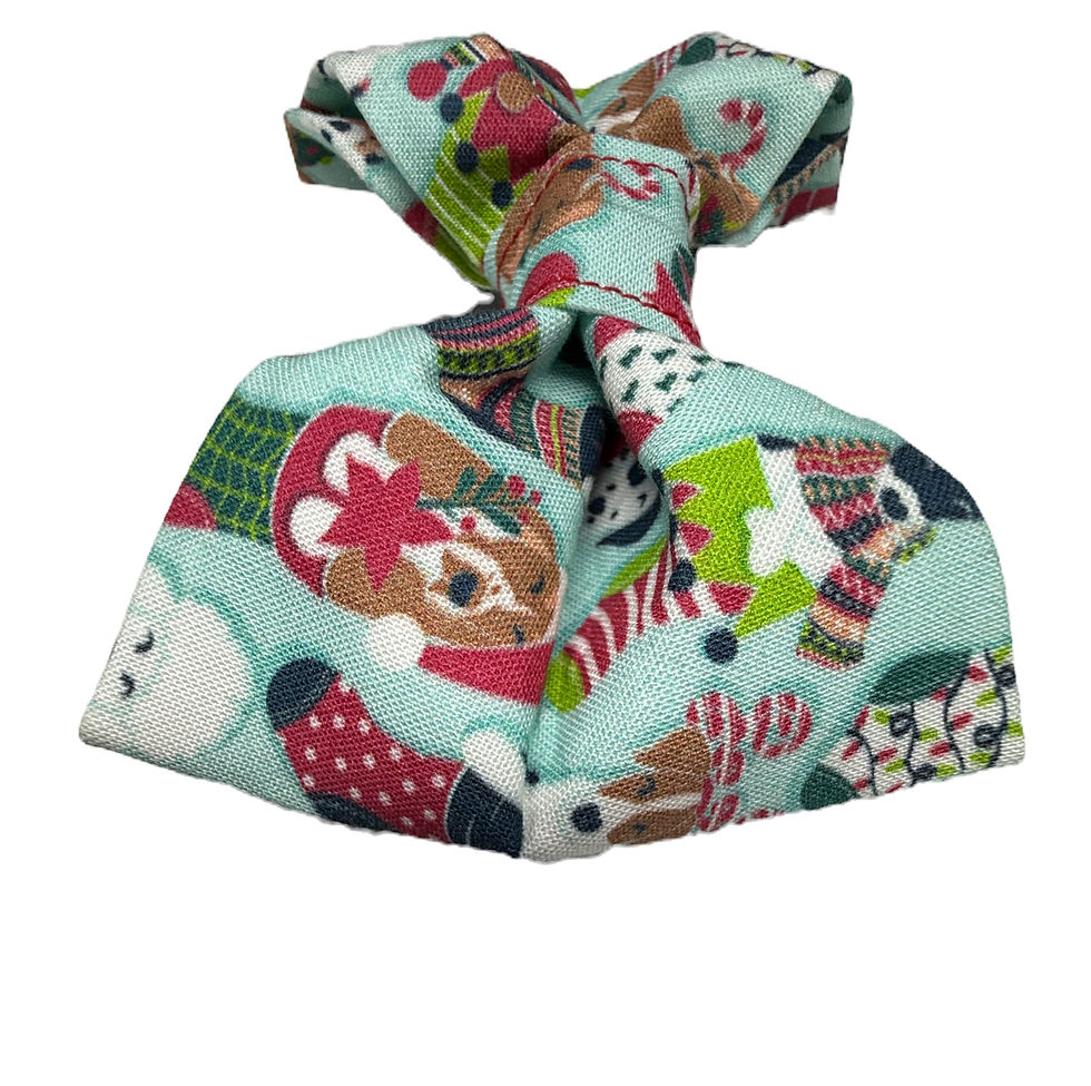 Thumbnail: Bow Tie for Dog Slips over collar with Elastic Handmade Christmas Dogs Medium