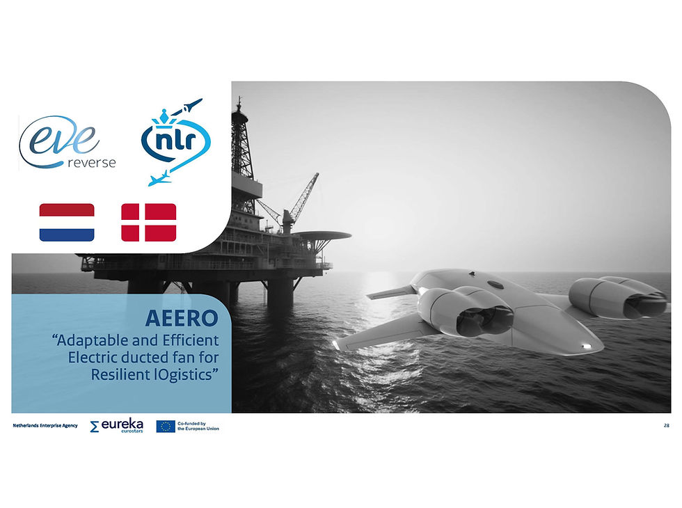 Eve Reverse joins awarded Eurostars project AEERO to develop quieter electric propulsion for heavy-lift UAVs