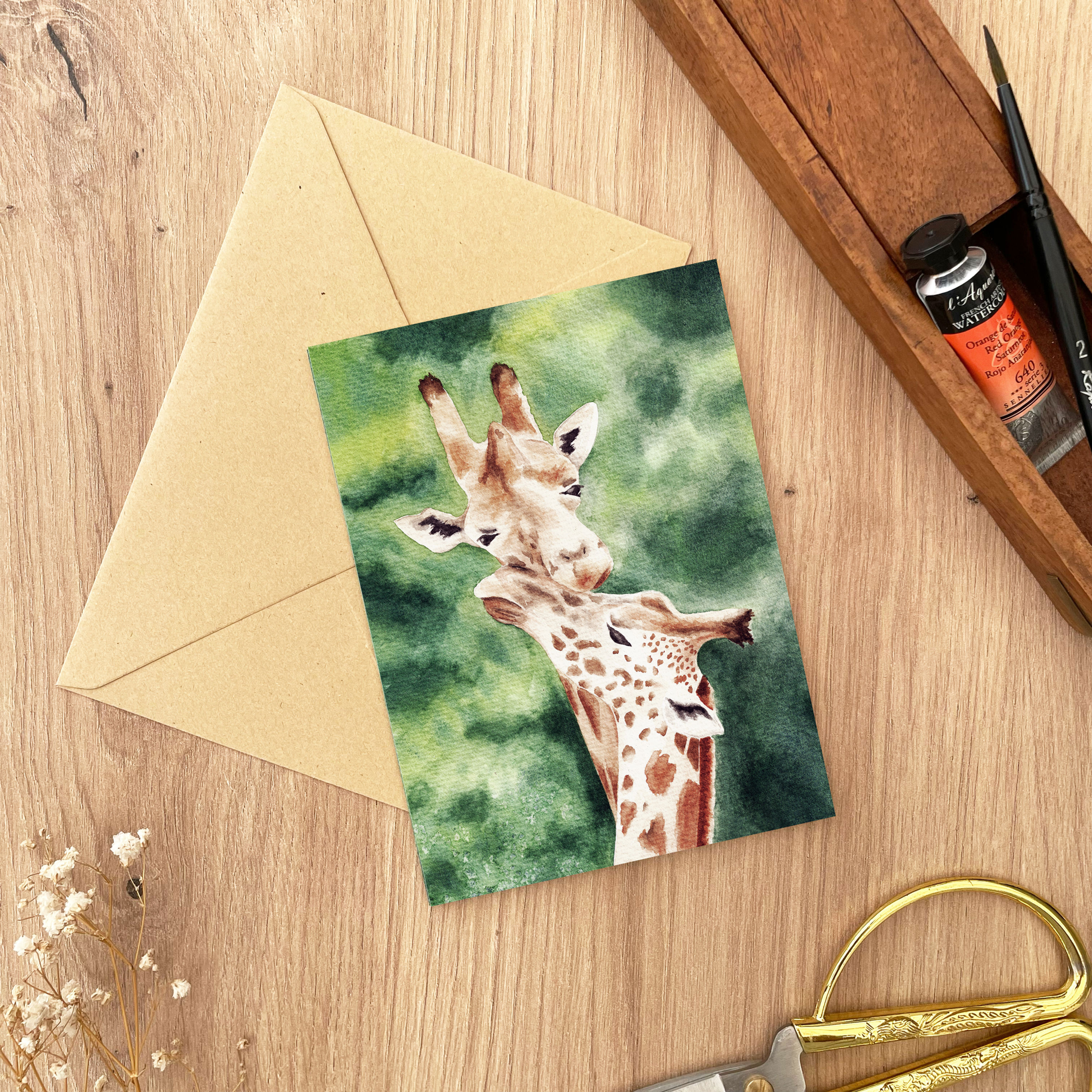 Postal Giraffes Deep Affection