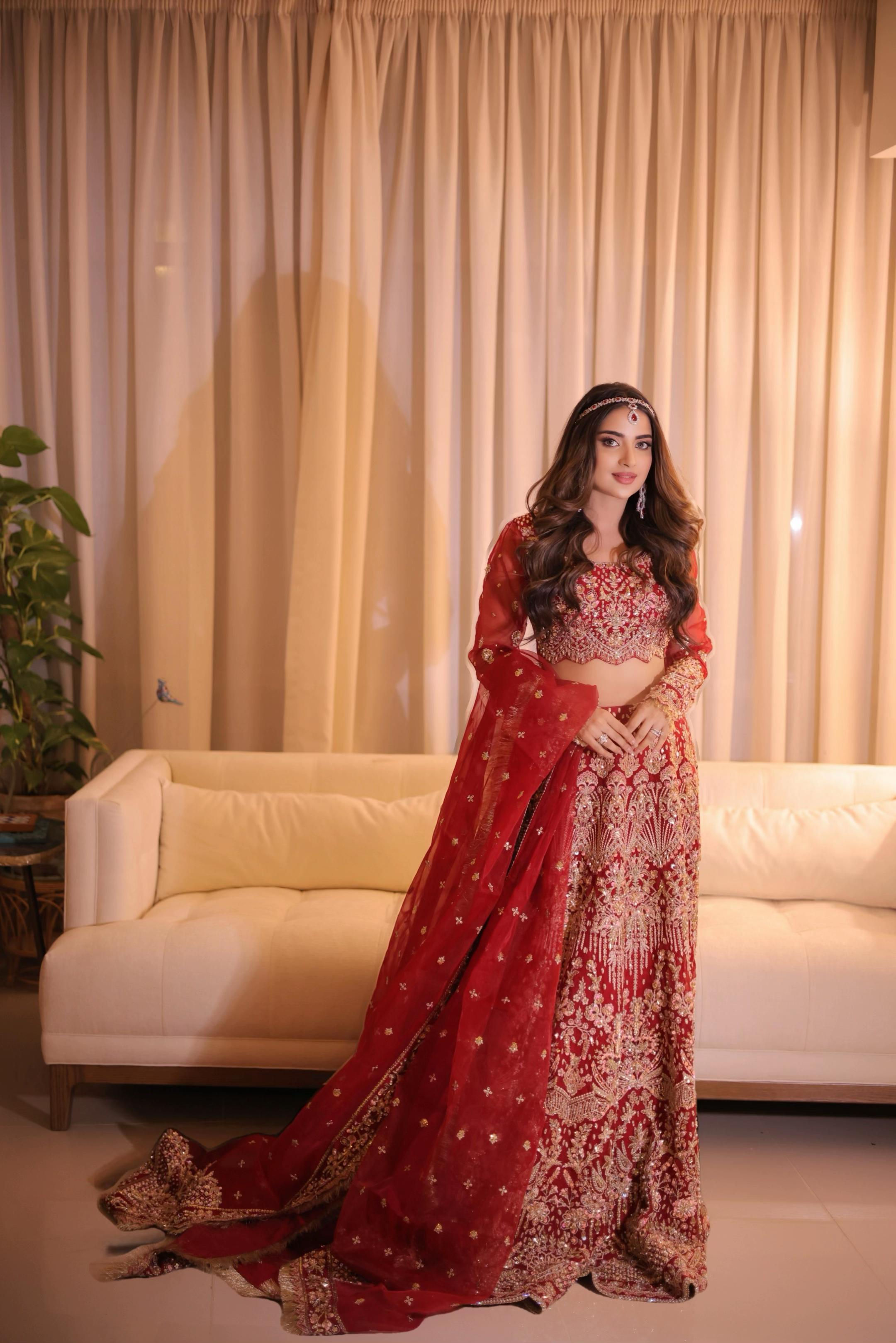 Regal Scarlet Hand-Embroidered Lehenga