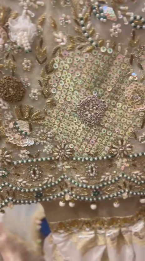 Thumbnail: Ivory Gold Hand-Embellished Kurta Gharara Set