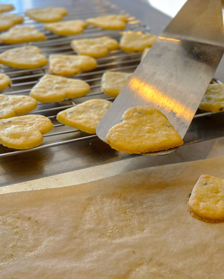 quick and easy cookies done in 10 minutes: heart shaped lavender shortbread biscuits in wanaka