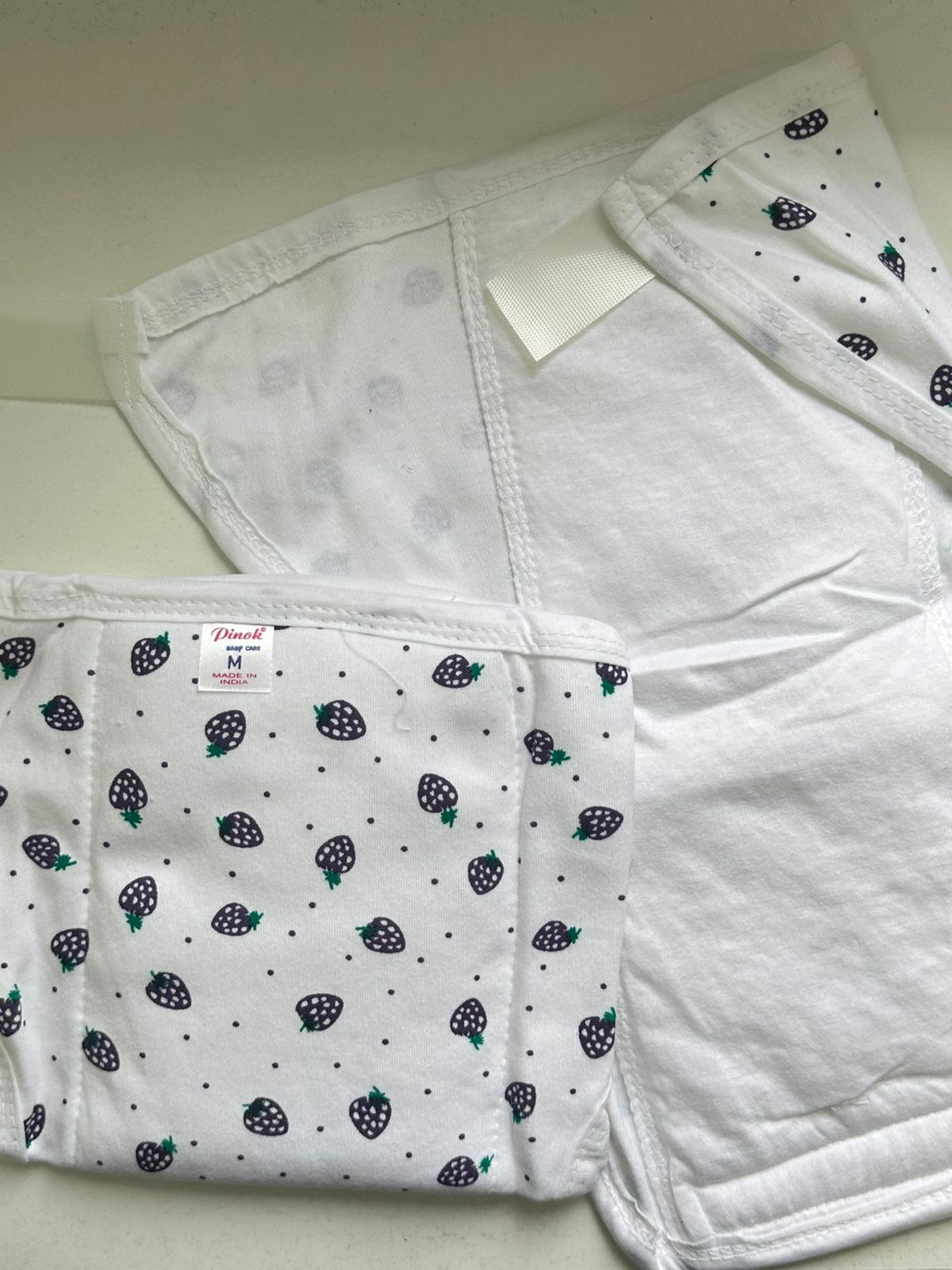 Violet Strawberry Cotton Padded Nappy -Velcro type