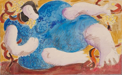 eodoras Kazimieras Valaitis's "Reclining woman dressed in blue," circa 1970