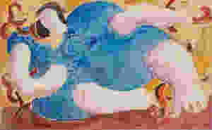 eodoras Kazimieras Valaitis's "Reclining woman dressed in blue," circa 1970