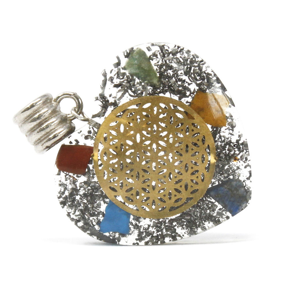 Thumbnail: Orgonite Power Pendant - 7 Stone Chakra: spiritual healing tool, and protection