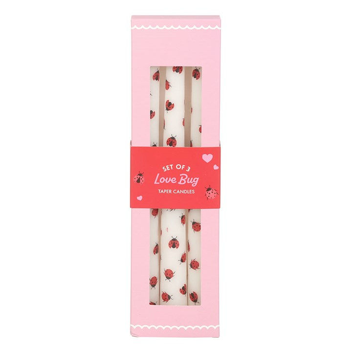 Thumbnail: Set of 3 Love Bug Ladybird Taper Candles