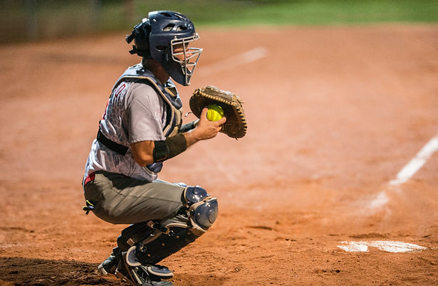 Softball Catcher with Gear