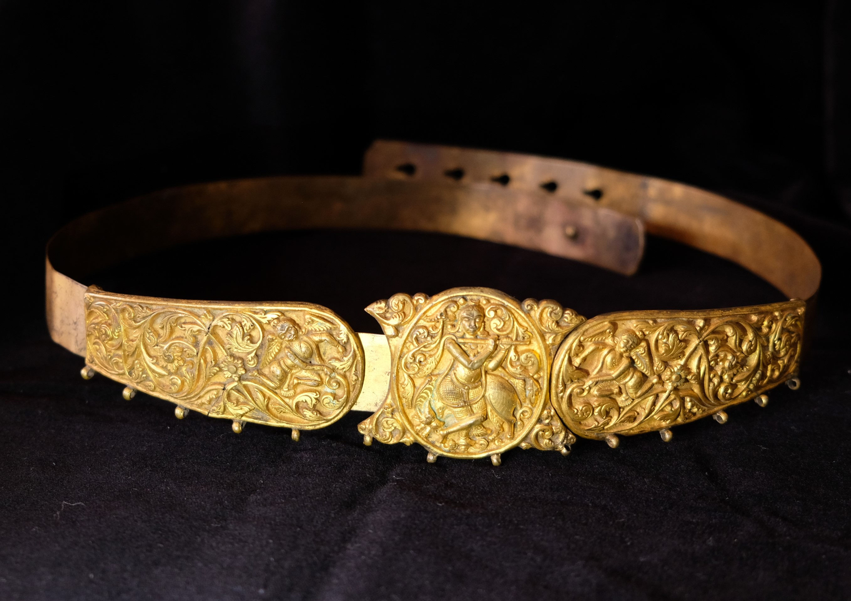 An Indian gilt metal belt, 19th century.