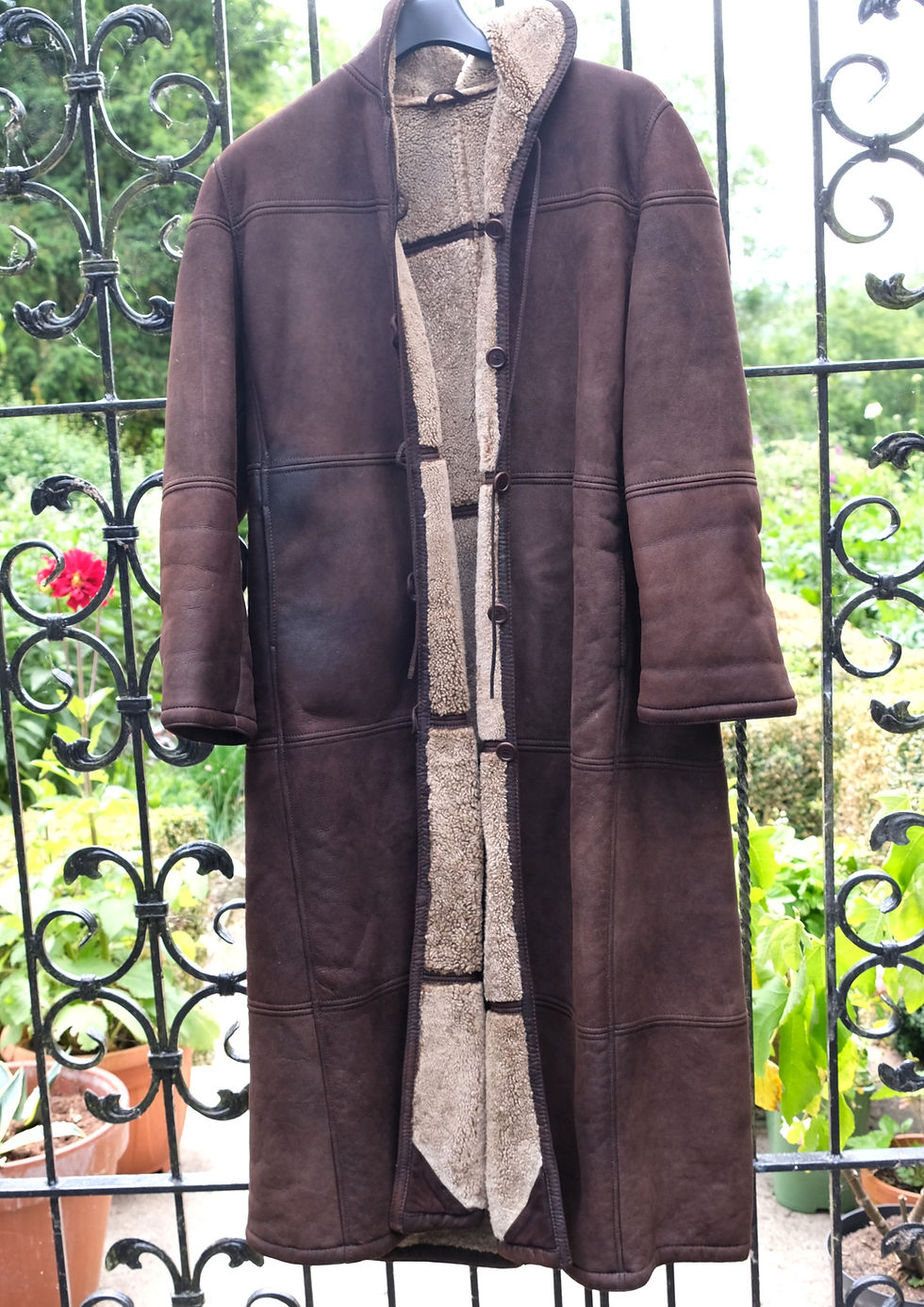 A Giorgio Armani full length shearling coat