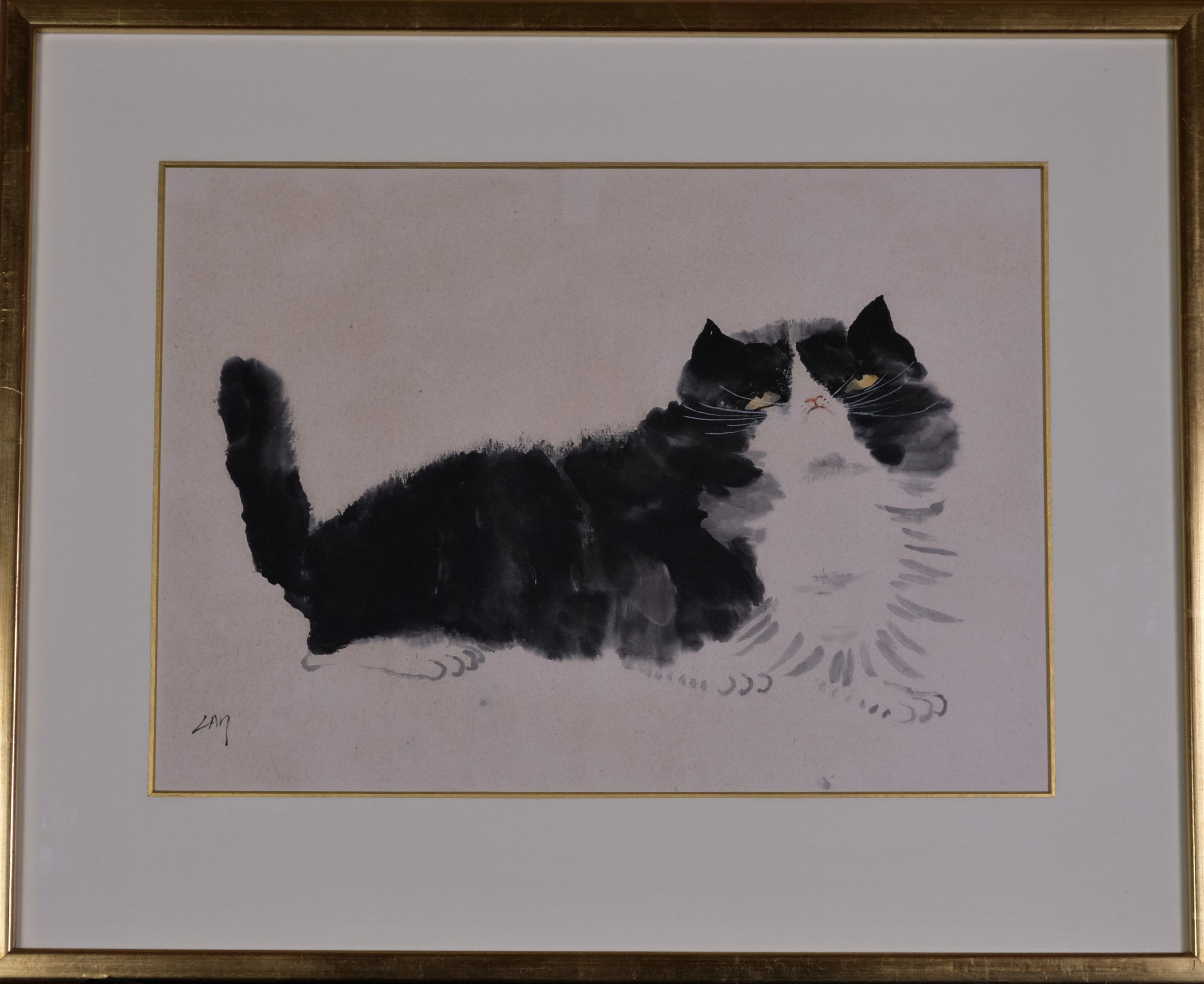 Mollie Parker (aka Mo-Li Lan) 1927-, Watercolour study of a cat