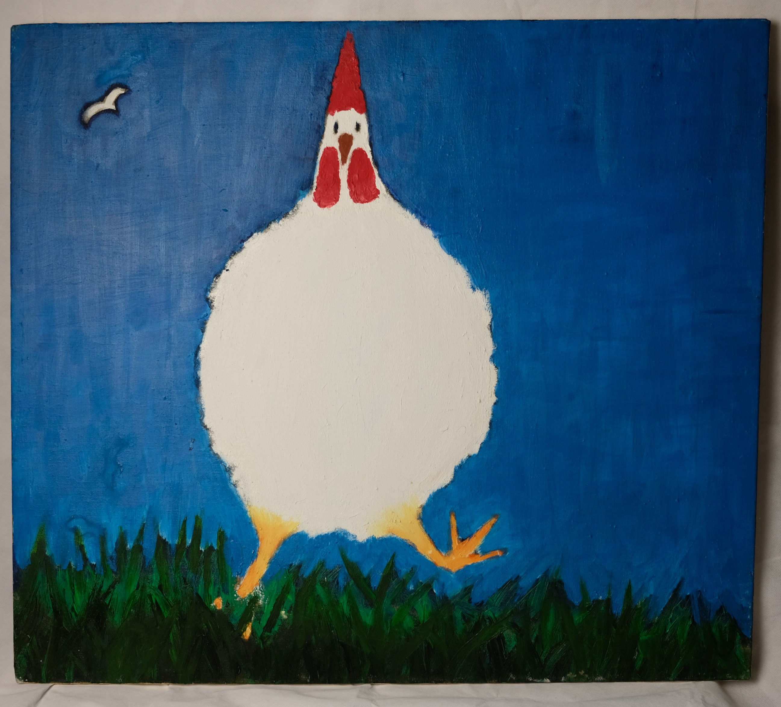 Jacob Sutton, oil on canvas ‘As Ever late for Lunch at Wick Court Farm’, signed,