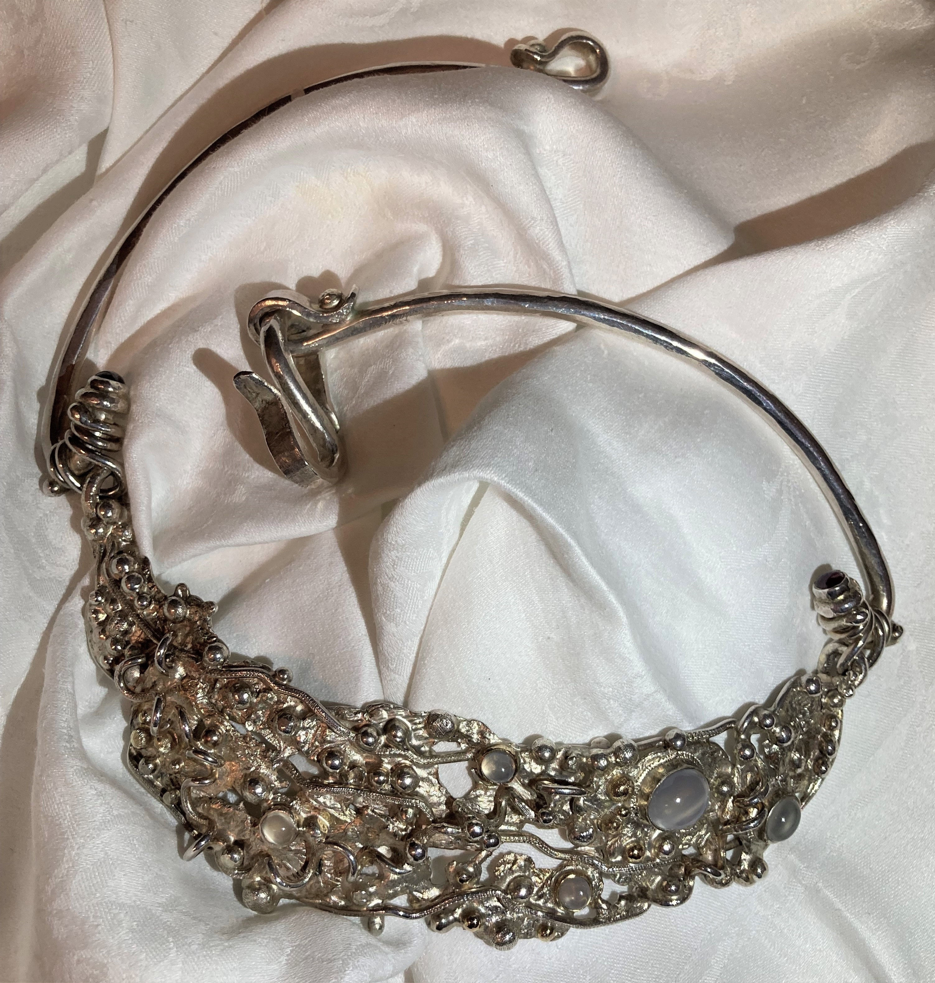 Dramatic silver choker by Michael A Bolton