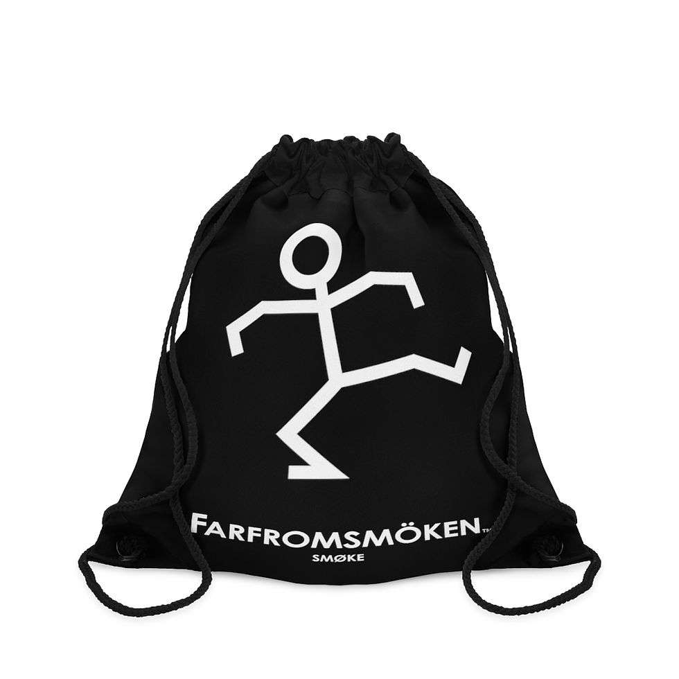 FARFROMSMÖKEN - Black Drawstring Bag