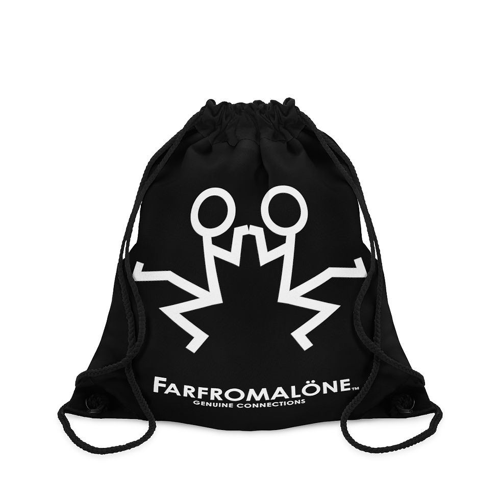 FARFROMÄLONE - Black Drawstring Bag