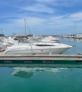 Starry Night: Ideal for family outings, the Bayliner offers spacious seating and a smooth ride for a relaxing day on the water.