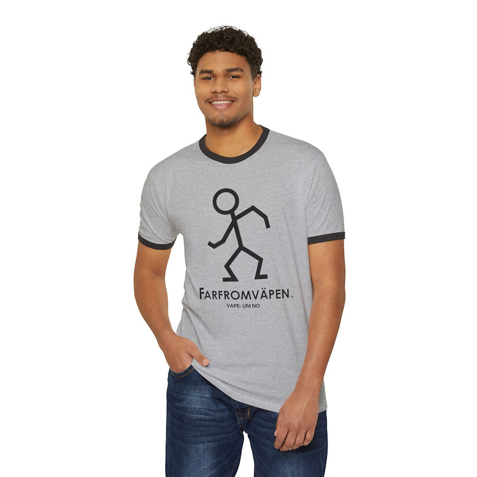 Thumbnail: FARFROMVÄPEN - Unisex Cotton Ringer T-Shirt