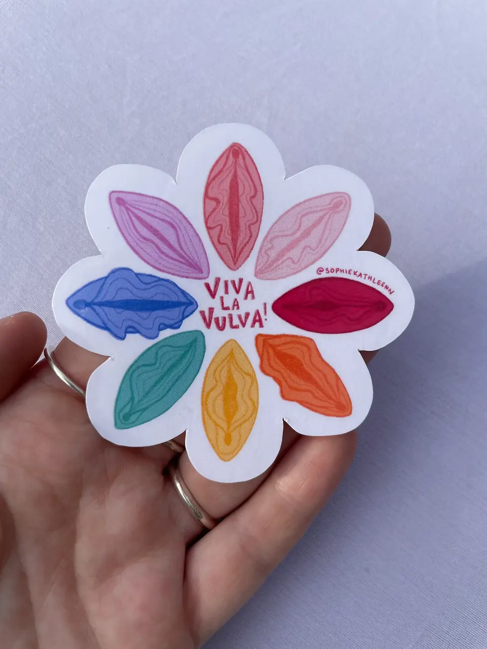 Thumbnail: Viva la vulva vinyl rainbow sticker