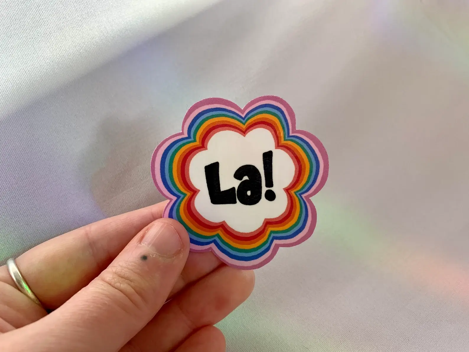 La! rainbow vinyl sticker - It’s a sin sticker