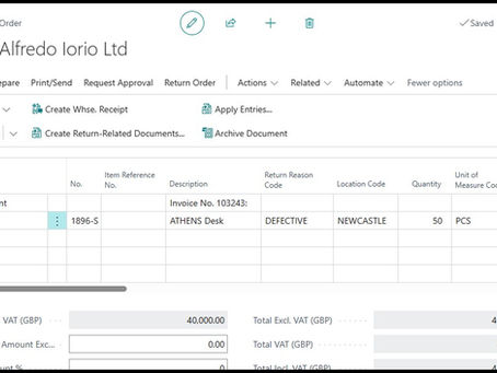 Process Sales Return Orders