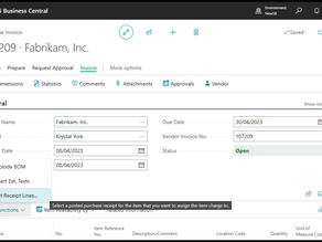 Vendor Invoice Management in Business Central