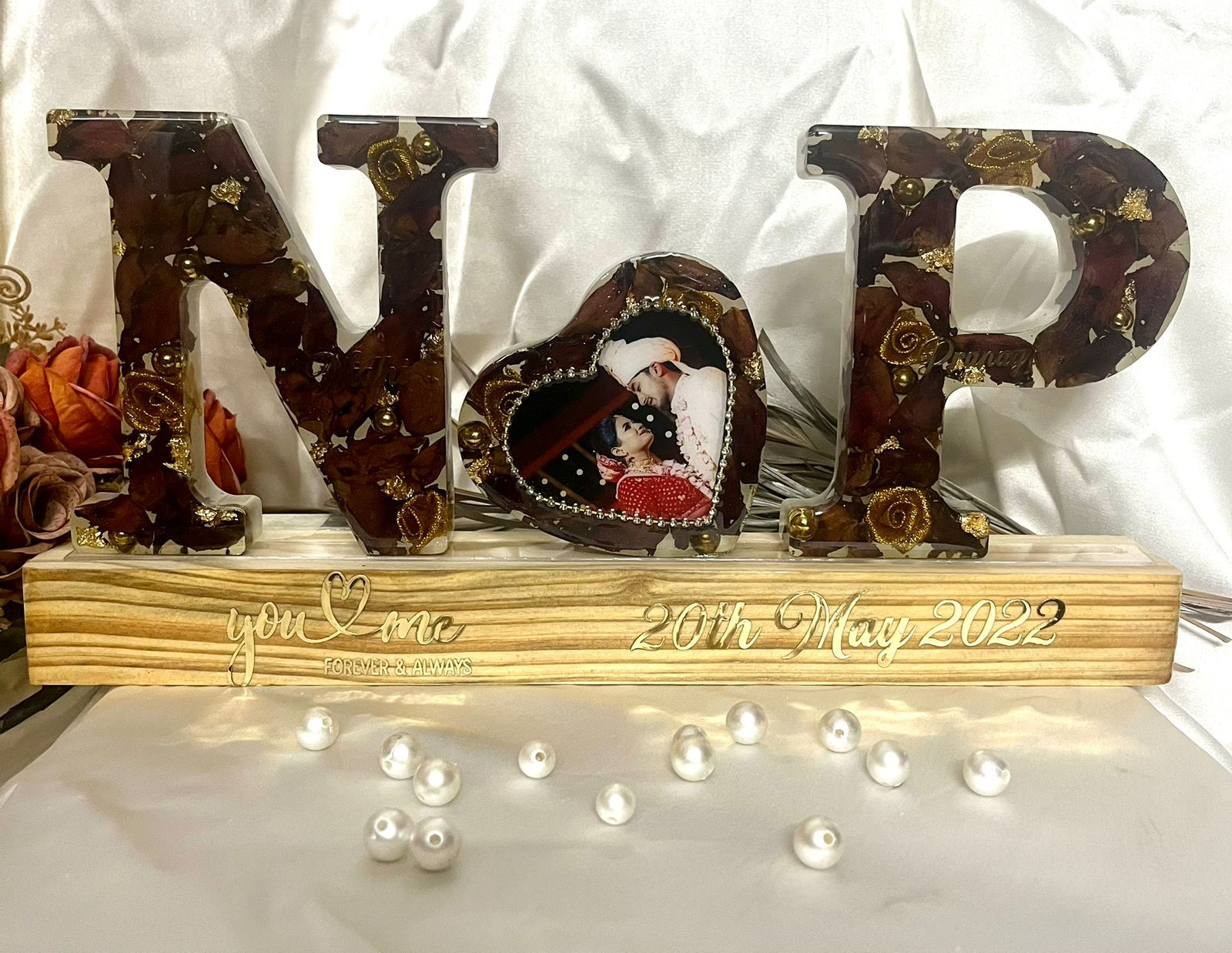 Varmala Flower Preservation Light Monogram