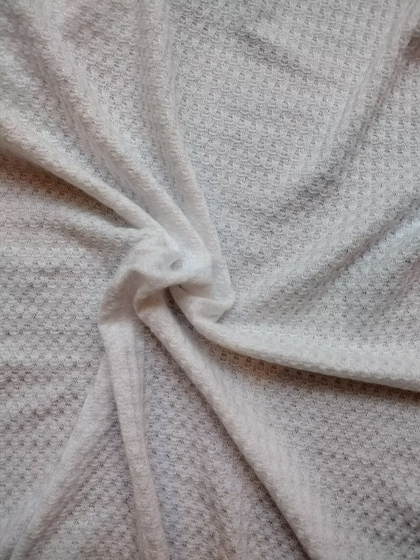 White Waffle Sweater Knit