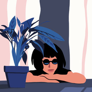 girl with plant