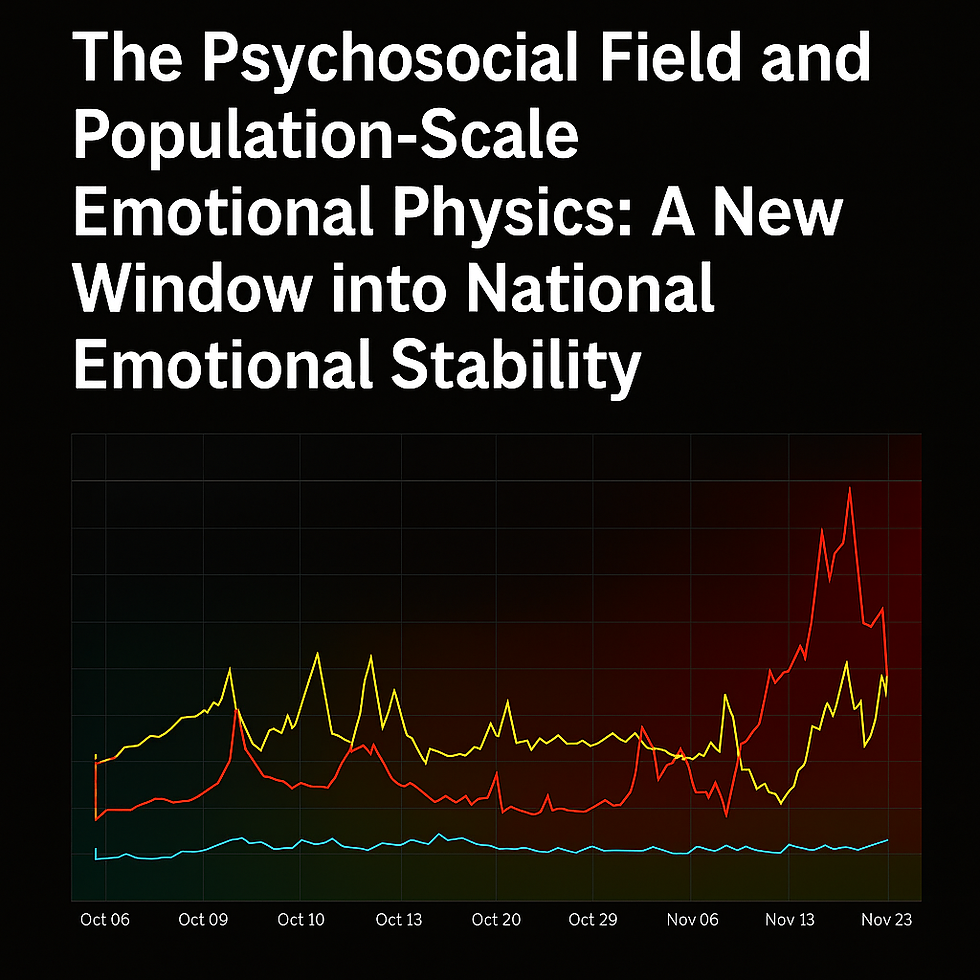 The Psychosocial Field and Population-Scale Emotional Physics: A New Window into National Emotional Stability
