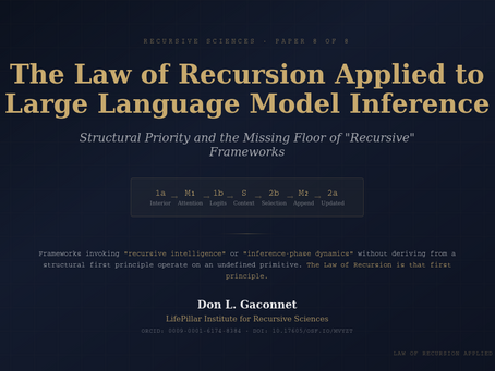 The Law of Recursion Applied to Large Language Model Inference: Structural Priority and the Missing Floor of "Recursive" Frameworks