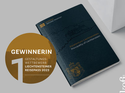 Gewinnerin Gestaltungswettbewerb Liechtensteiner Reisepass 2023, Ein Stück Heimat, immer dabei! Ausländer- & Passamt Liechtenstein. Anikó Stalder