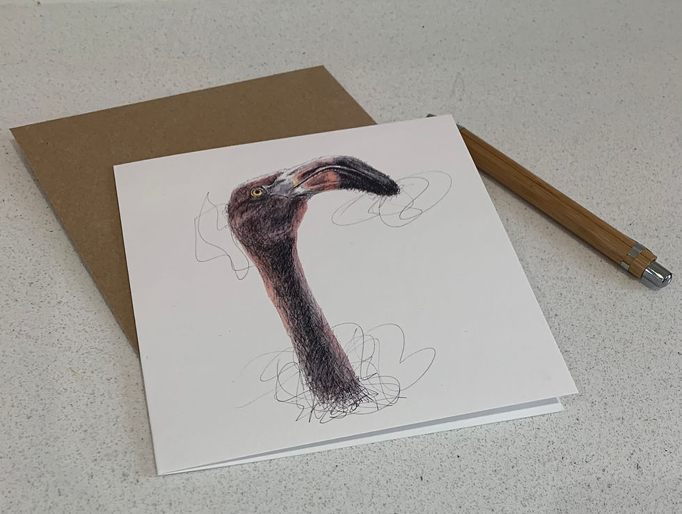 Thumbnail: Peachy Flamingo Watercolour Blank Greeting Card