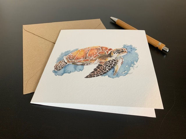 Thumbnail: Sea Turtle Watercolour Blank Greeting Card