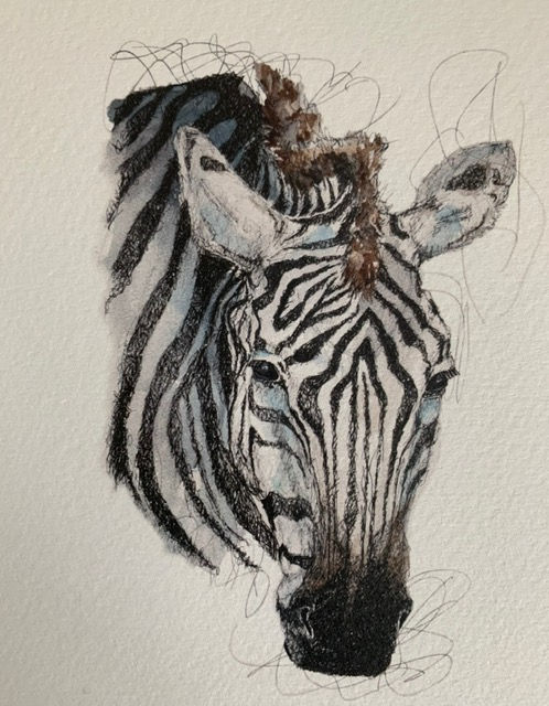 Thumbnail: Zebra Watercolour Blank Greeting Card