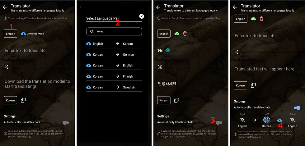 how to use the offline translator