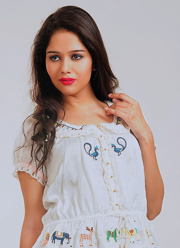 Multi Color Hand Embrodered Modal Satin Blouse