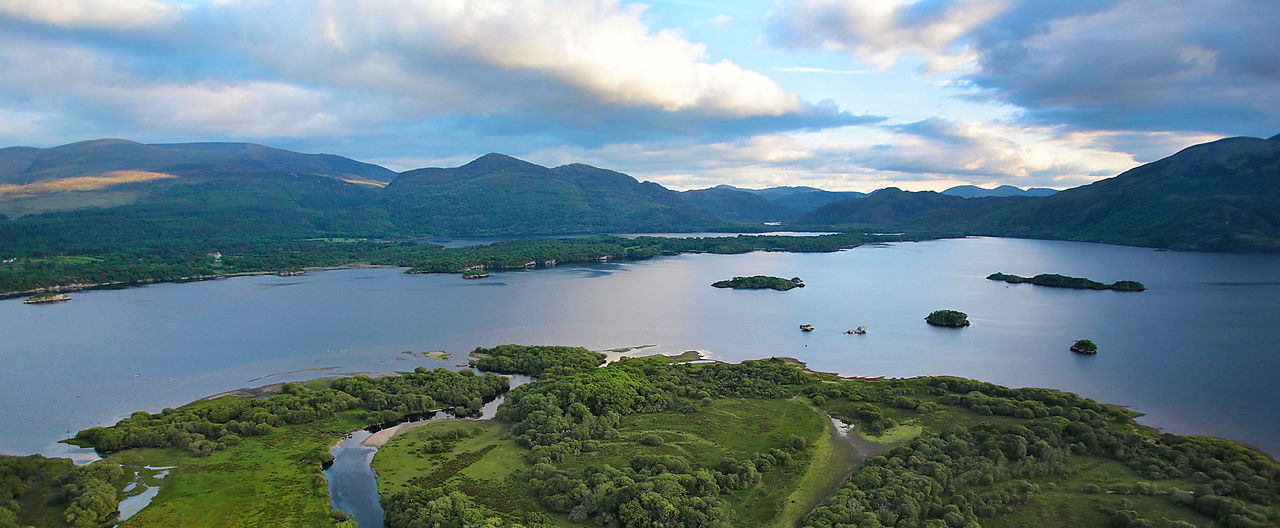 An aerial photo of the Killarney Lakes in Co.Kerry