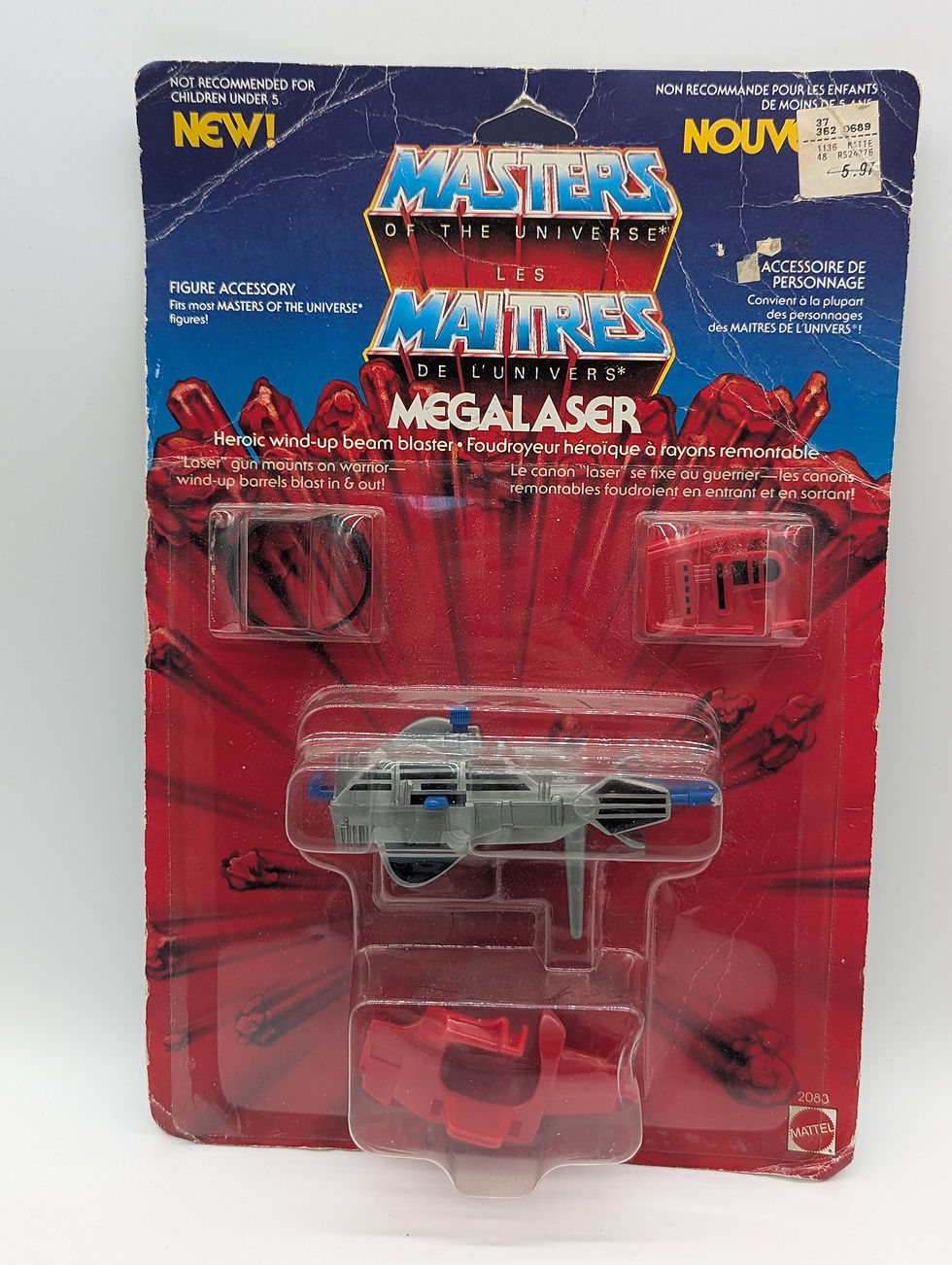 1985 Masters of the Universe MegaLaser Complete Rare Bilingual Pack Unopened!