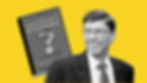 A grayscale image of author Clayton Christensen beside a copy of his book "The Innovator's Dilemma".