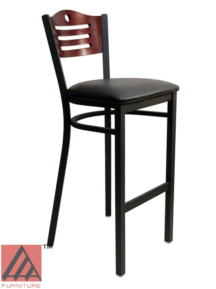 #315A-BS/ Ladder Wood Back Bar Stool in Brown
