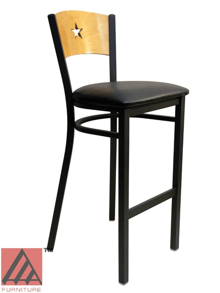 #315BS/STAR Star Wood Back Bar Stool Natural
