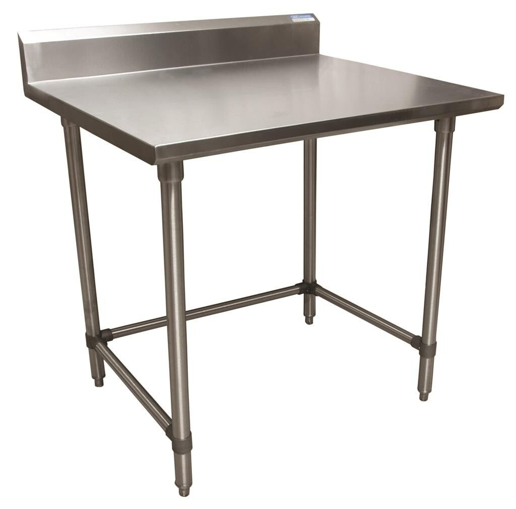 18 Gauge Stainless Work Table Open Base 5" Riser 48"Lx30"W