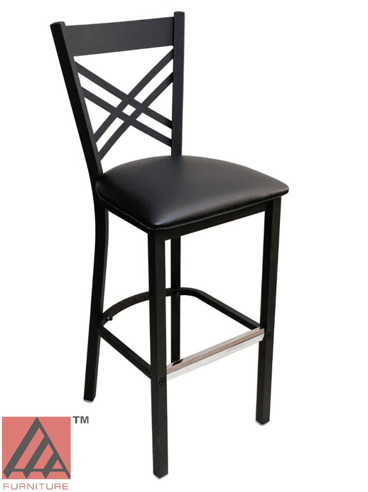#310BS/BLK Crisscross Back Bar Stool Black