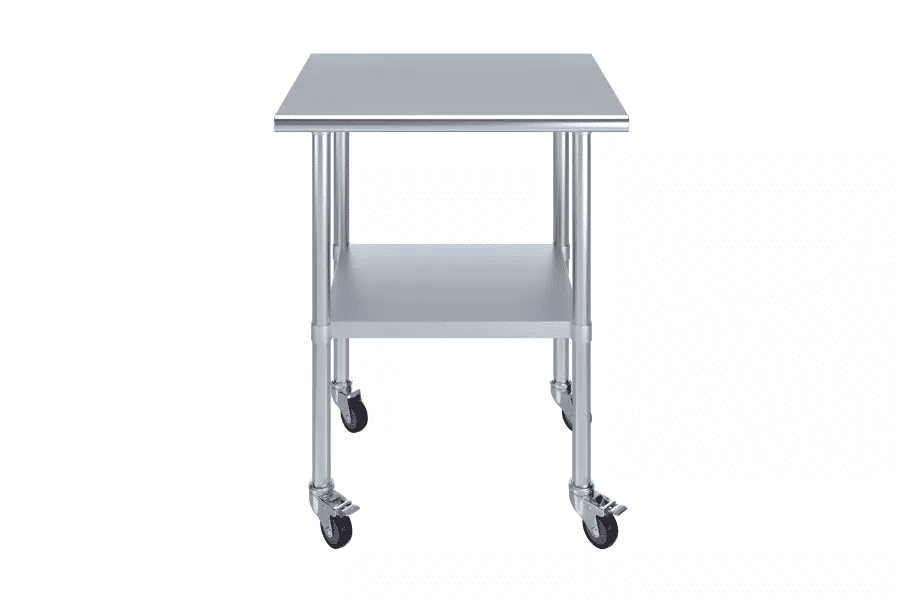 Thumbnail: AmGood Stainless Steel Utility Work Table With Wheels 24 x 30 in