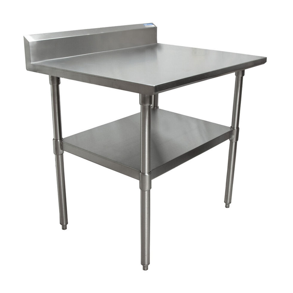 Thumbnail: 16 Gauge Stainless  Work Table  Undershelf 5"Riser 30"Lx24"W