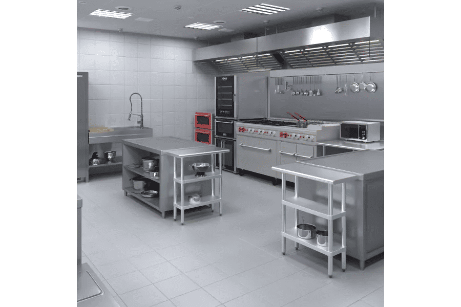 Thumbnail: AmGood 14x30 in. Stainless Steel Table With Two Undershelves