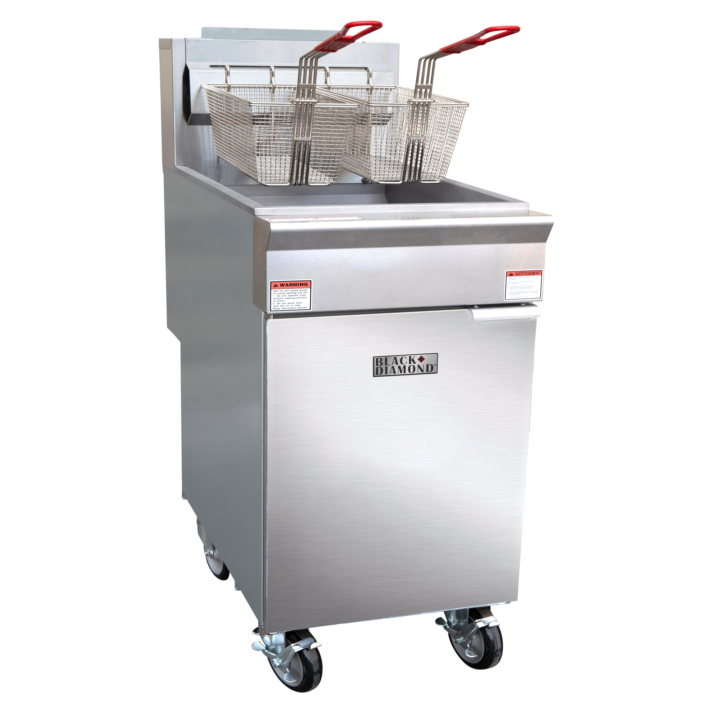 Black Diamond Gas Deep Fryer, 60 lb, Freestanding, 5 Burner, 105k BTU, in Stainless Steel